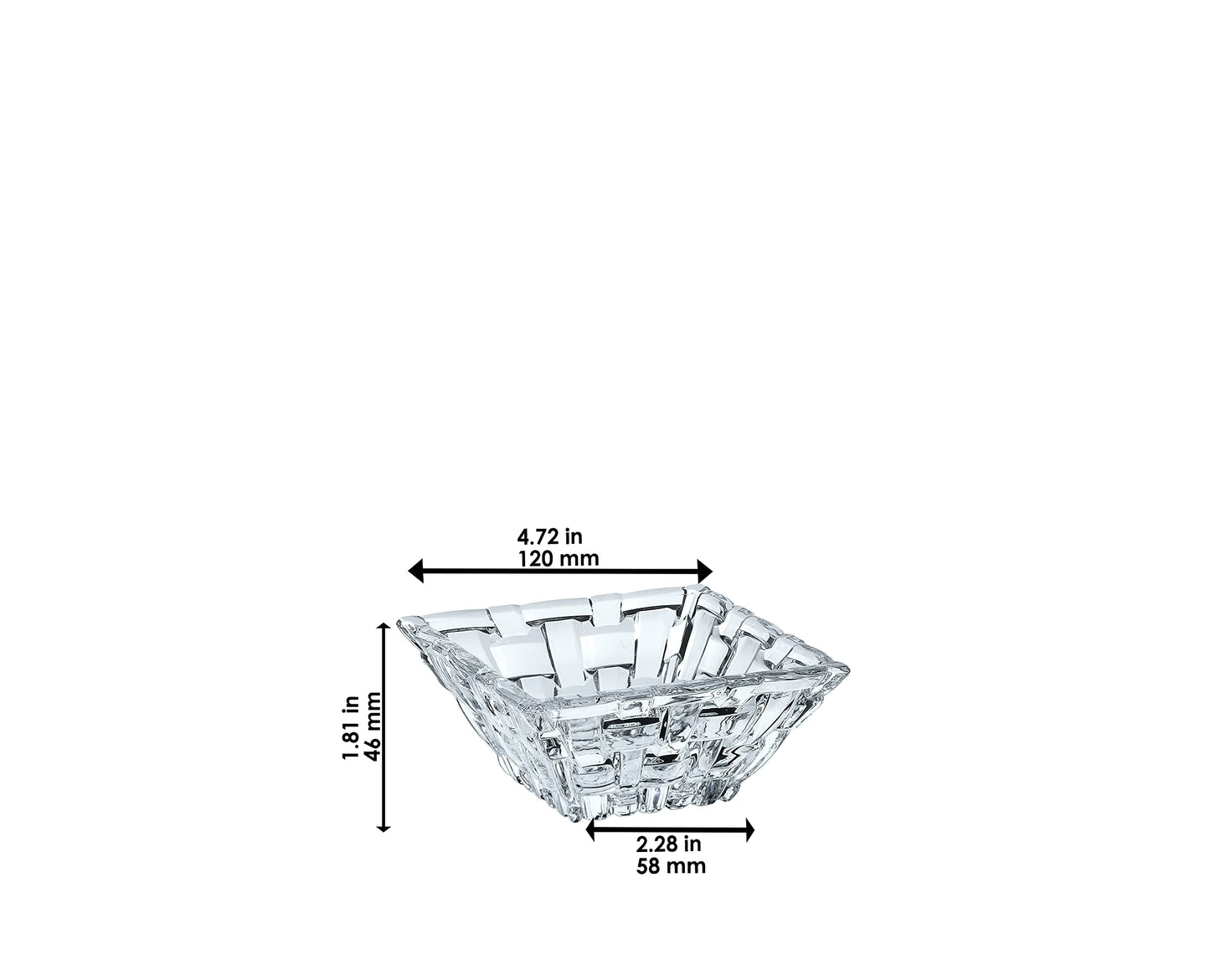 Nachtmann Bossa Nova Collections, 3 Piece Plate and Bowl Serving Set, For Dips, Smalls Salads, Nuts, Dried fruit, Crystal Clear Glass, Dishwasher Safe