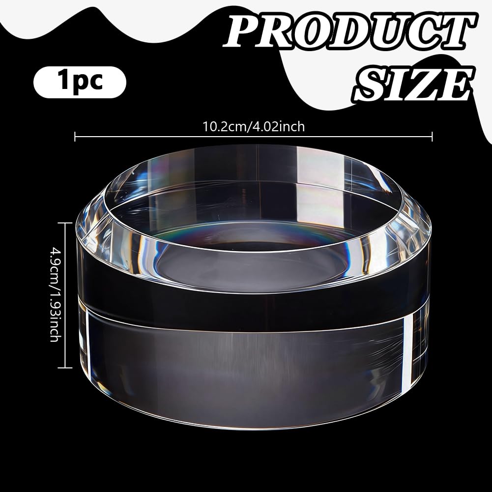 NBEADS 1.93inch Thickness Acrylic Disc Display Block, 4.02inch Clear Polished Round Pedestal Stand Riser for Jewelry Trophy Collectibles Figures Table Showing