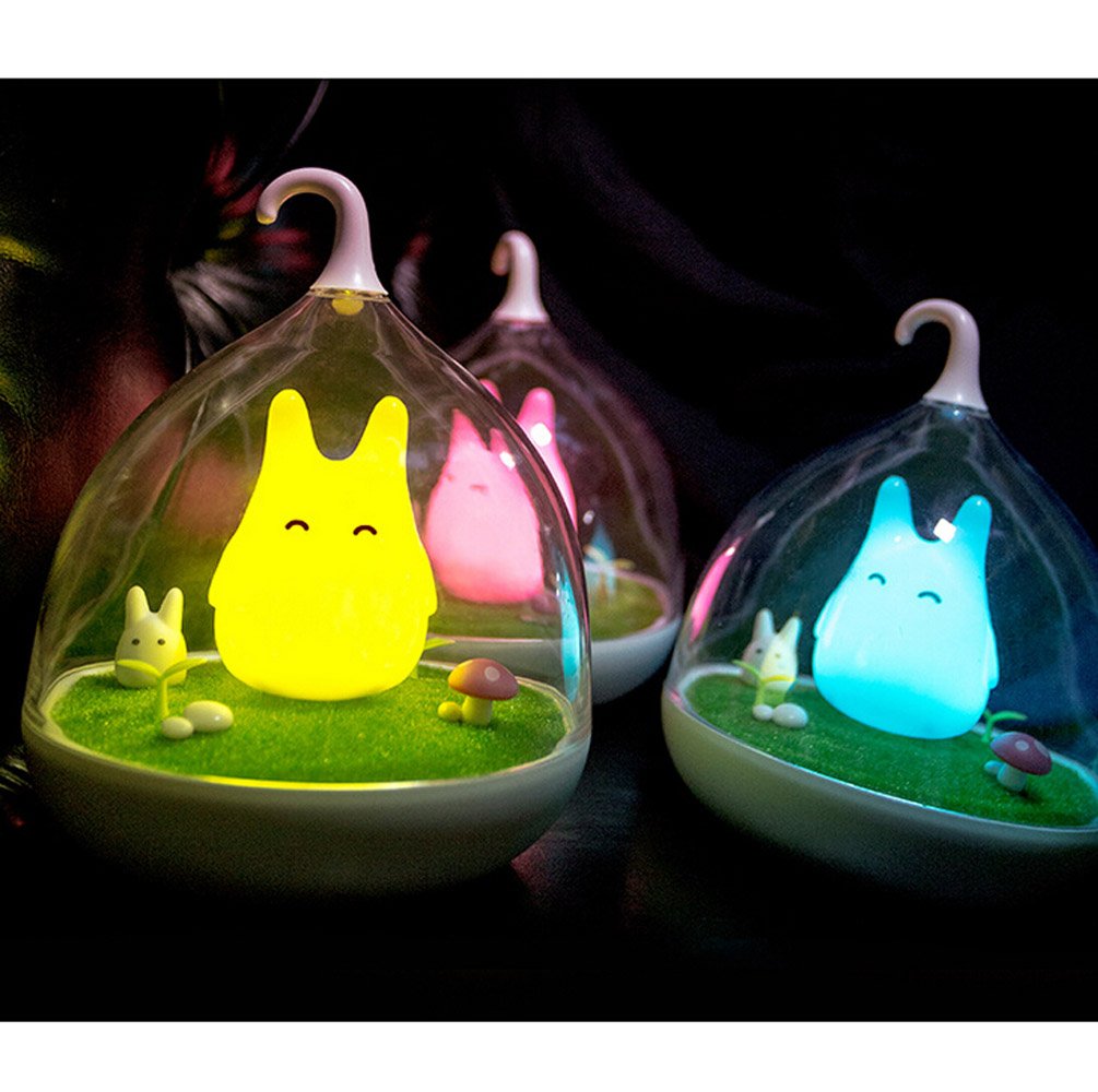 WOMHOPE Children's Night Lights Rechargeable Hand-held Design Tap Sensor Vibration Cage Lamp Night Lights for Kids, Baby,Valentines Gift,Outdoor Lamp (Pink Bunny)