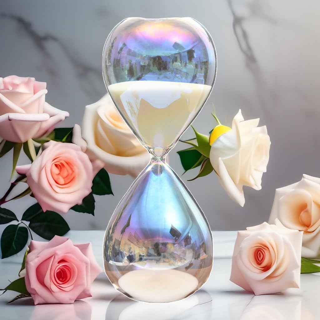 Falytemow Hourglass Sand Timer Glass Sand Timer Egg Hourglass for Kitchen Brushing Teeth School Teaching (Smooth, 30 Minutes)