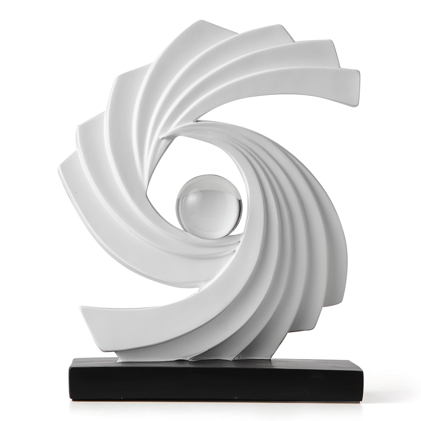 XYQXYQ Abstract Art Statue,Modern Gold Minimalist Decoration,Geometric Abstract Sculpture,Decoraciones para Sala Bedroom Office Coffee Tabletop Centerpiece Decoration Resin Collectibles (White)