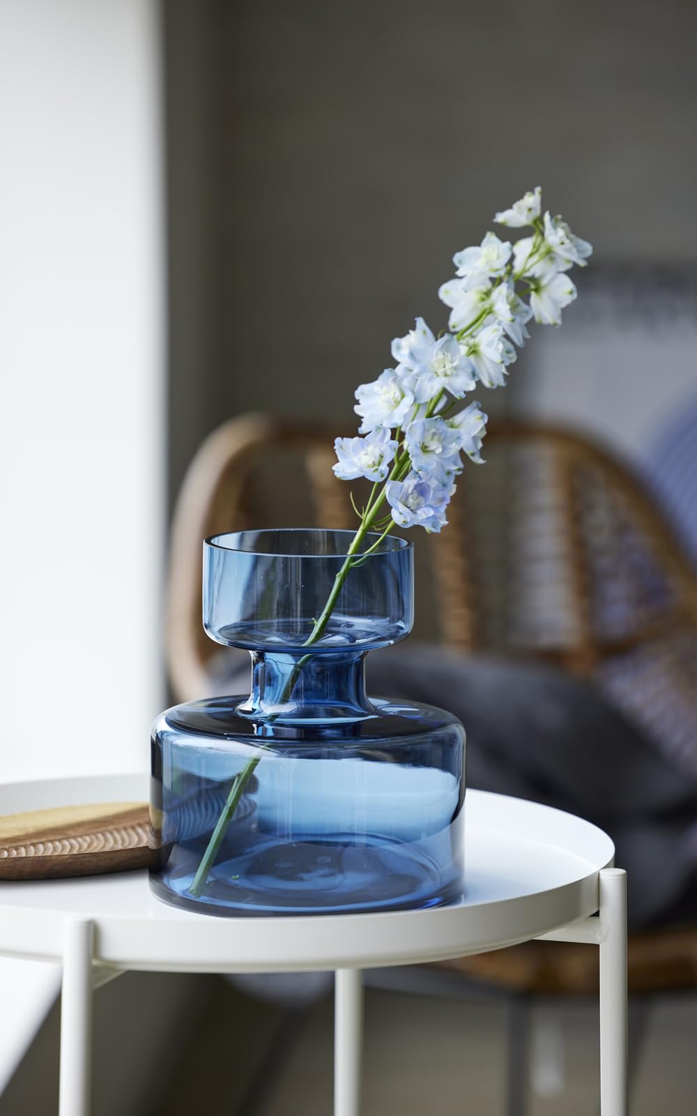 Lyngby Glass Tubular23565 Base, 7.9 inches (20 cm), Blue