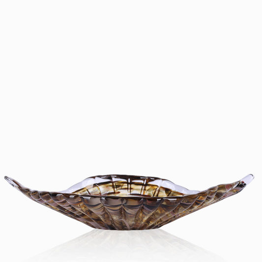 Hand blown decorative glass bowls, large amber colored glass fruit bowls, and serving platters—perfect for displaying on coffee tables, dining tables, kitchen countertops, TV stands, and entryways.
