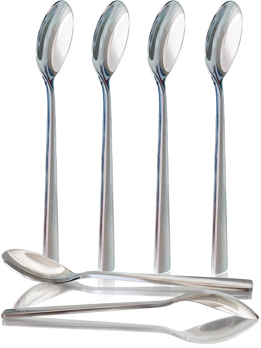 NobleEgg Egg Spoons for Soft Boiled Eggs, Coffee, Desserts | 18/8 Stainless Steel | 5.5 inches | Set of 6