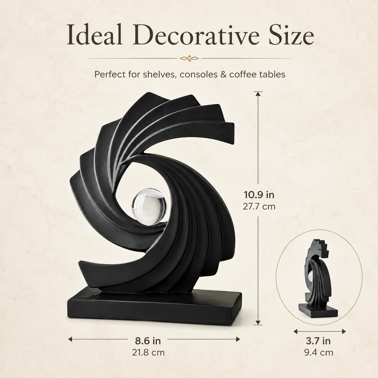 AWNR Blue Abstract Statue Accent Decor, Adornos para Sala Modernos Shelf Decor Aesthetic for Coffee Table, Modern Home, TV Stand, Men's Bedroom, Coffee Table, Console Table, Entryway (Black)