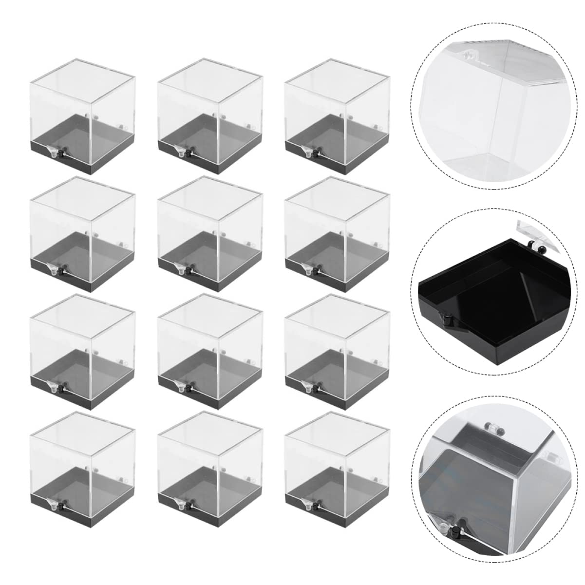 Mineral Specimen Storage Boxes 6.88X1.37X1.37In Clear Plastic Display Cases with Hinged Lids for Rock Jewelry Craft Beads Organizing 60-Pack