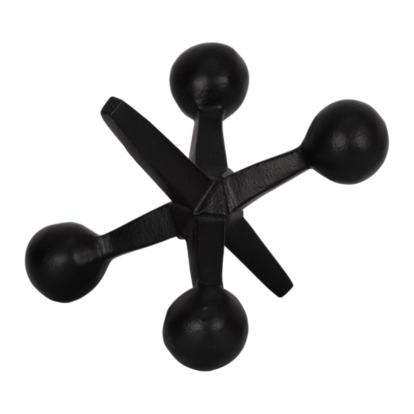 Black Metal Jacks Decorative Object – Abstract Sculpture Modern Home Decor Ornament – Shelf Styling & Coffee Table Decor for Bathroom, Office & Living Room – 7" x 5"