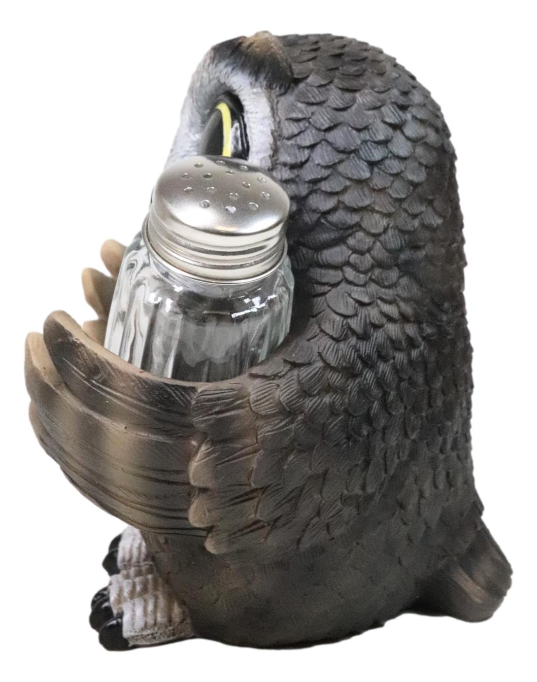 Ebros Gift Whimsical Owlet Baby Owl With Big Round Eyes Glass Salt And Pepper Shakers Holder Display Figurine Set 6" Tall Wildlife Whispering Forest Spirit Nocturnal Birds Sculpture Home Decor Accent