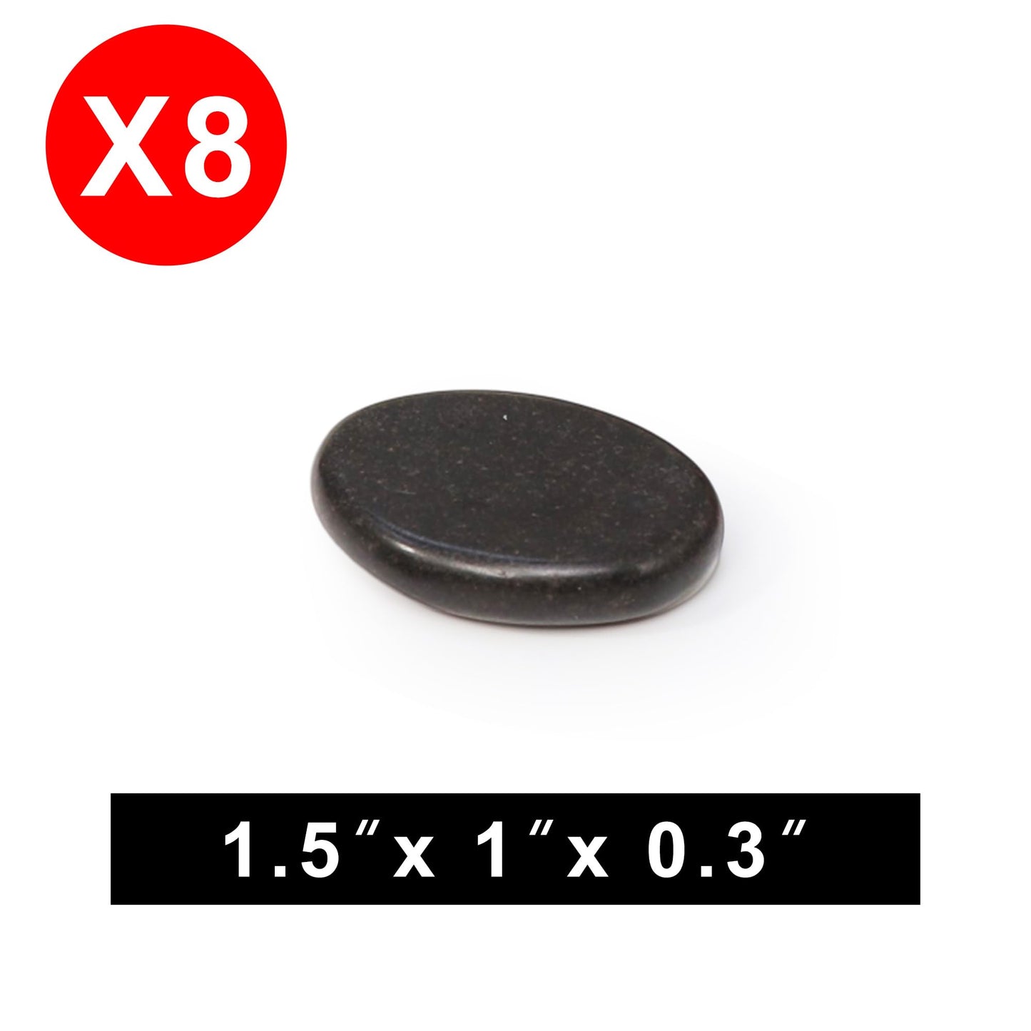 Master Massage Toes Basalt Hot Stone Pack – Beauty Facial Stones – Skin Care Heating Tools - Natural Black Basalt Massage Stone Set for Toes - 8-Piece Kit for Massage Spa, Relaxation, Healing