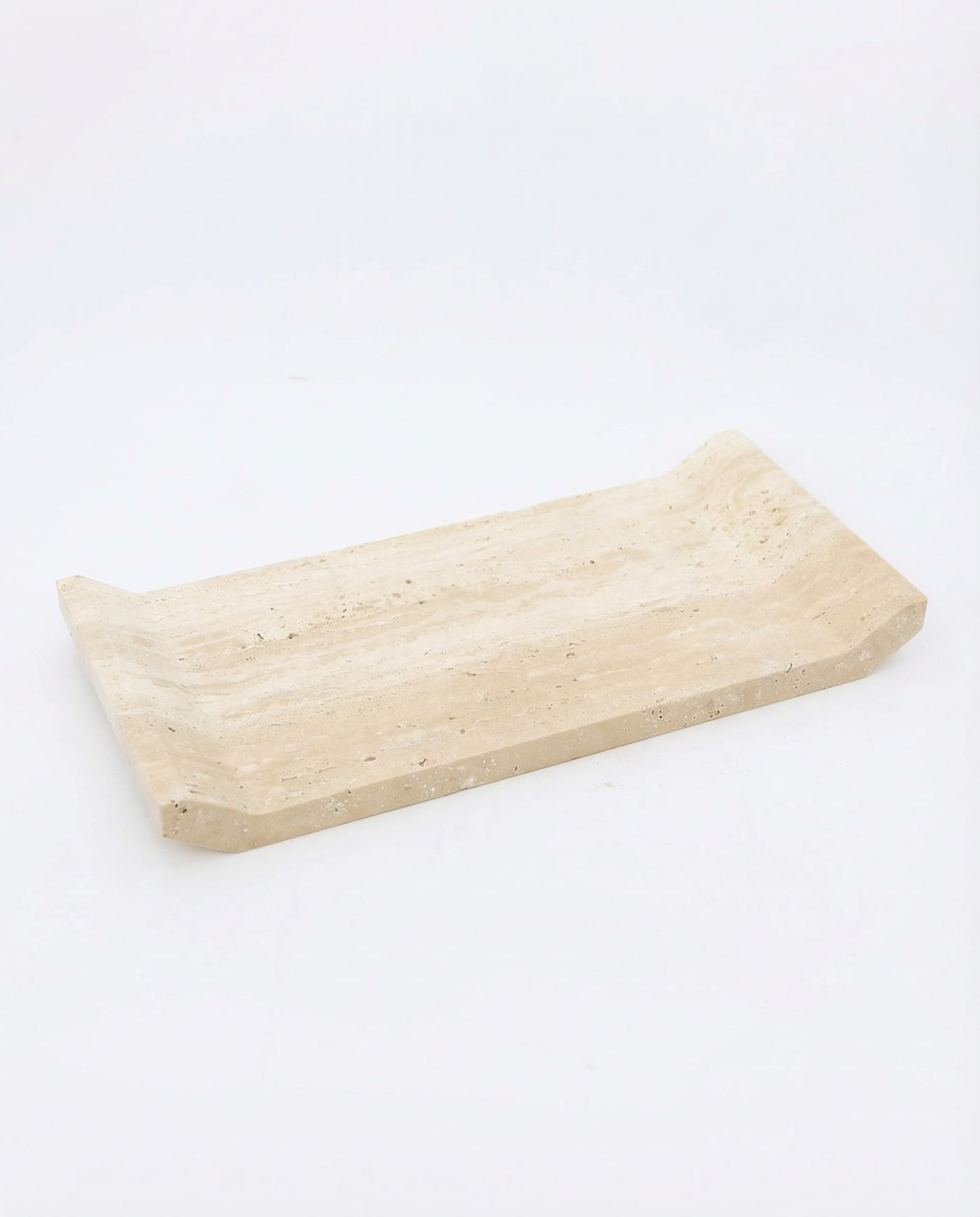 OOBOOB Natural Travertine Marble Tray, Double-Sided Bridge-Shaped Bathroom Tray, Perfume Tray, Multipurpose Perfume Organizer for Home Decor Enthusiasts