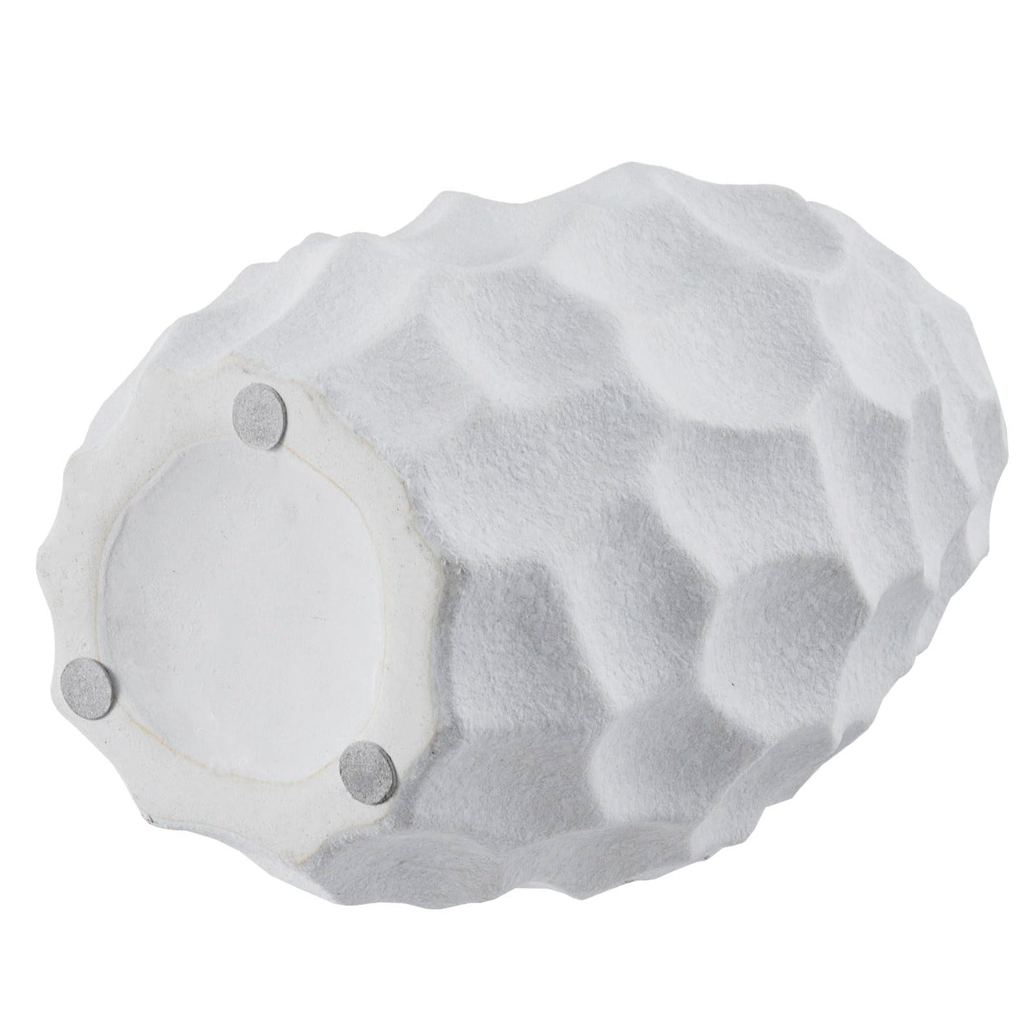 MyGift Modern Textured Matte White Ceramic Vase – Embossed Organic Design Decorative Flower Vase for Tabletop, Shelf, or Mantel Display
