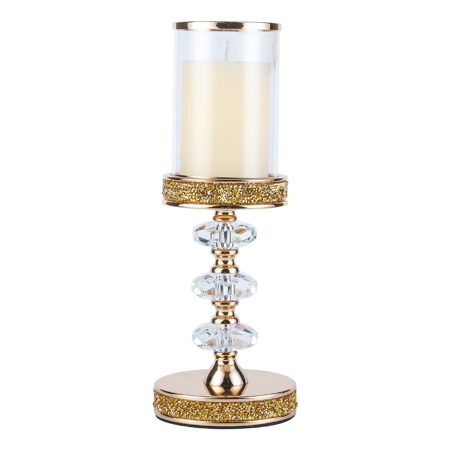 Candle Holder, Pillar Candle Holders, Crystal Candlesticks Holder for Wedding, Parties, Events, Chirstmas,Home Decor, Table Centerpieces CH028D (L)