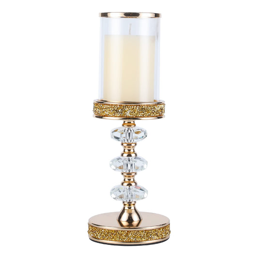 Candle Holder, Pillar Candle Holders, Crystal Candlesticks Holder for Wedding, Parties, Events, Chirstmas,Home Decor, Table Centerpieces CH028D (L)
