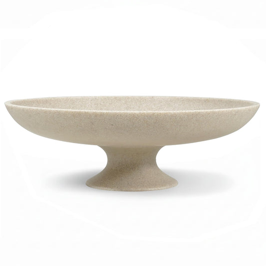 HFWDGTAO Beige Decorative Fruit Bowl, 11.45" Large Modern Pedestal Bowl for Kitchen Counter, Coffee Table, Entryway Table, Centerpiece Catch All Key Bowl