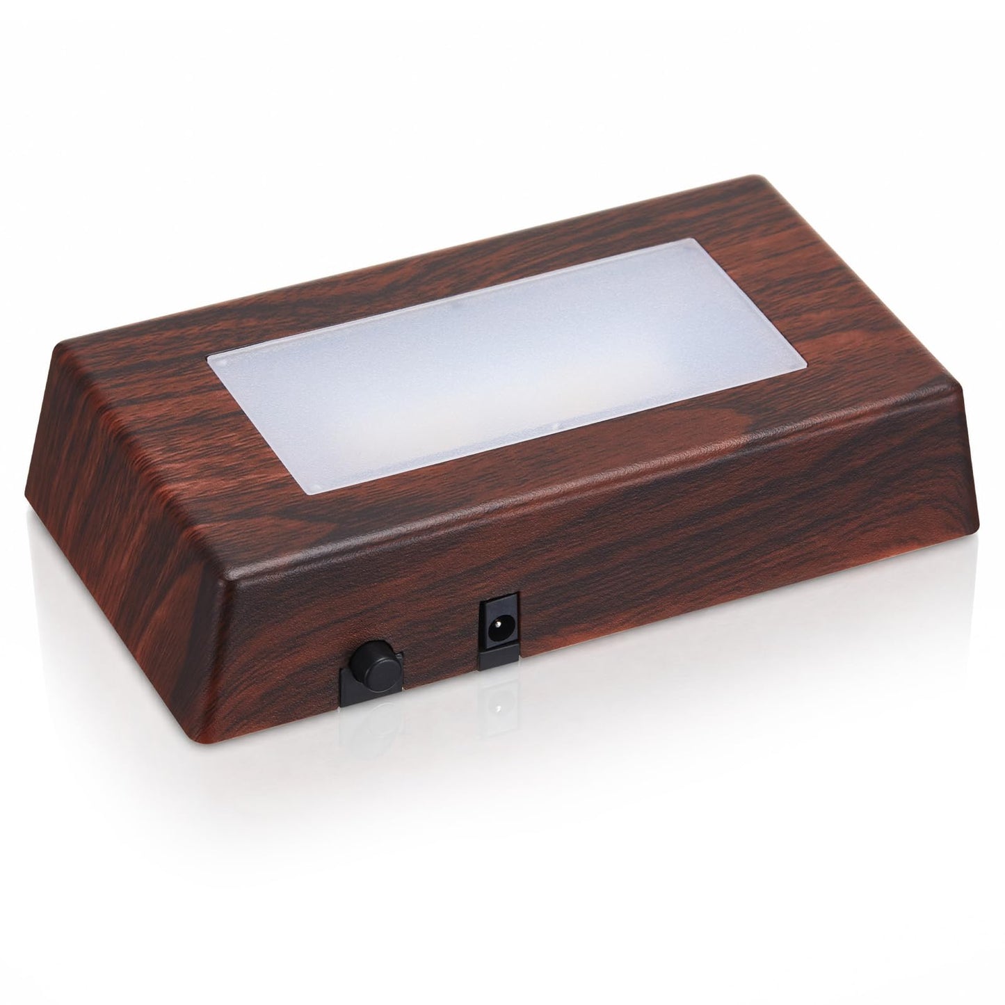 Woanger Wooden Display Stand, LED Square Display Stand, Lighted Base for Glass Art,, LED Light Base for Crystal, Jewelry & Figurines