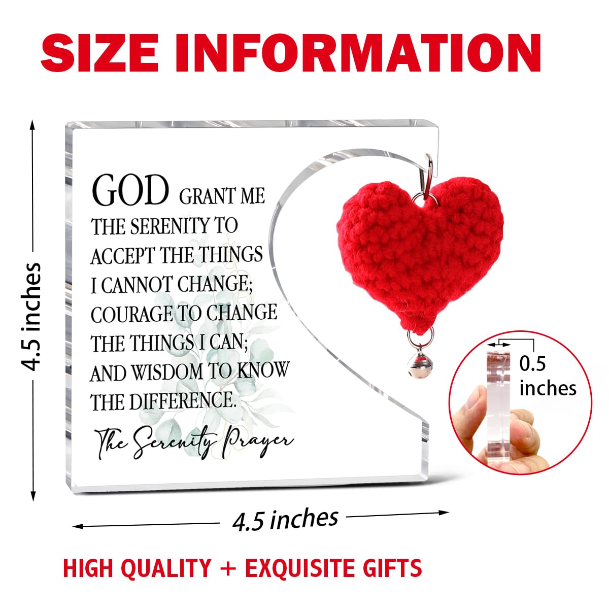 Christian Gifts For Women, God Grant Me The Serenity to Bible Verse Acrylic Plaque Desk Decor, Inspirational Relegious Spiritual Gifts For Christian