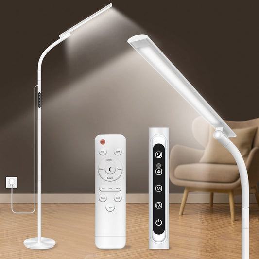 Sozapooty Light Therapy Lamp,10000 Lux Happy Therapy Light, Floor Sun Therapy Lamp with Remote & Touch Control & Adjustable Gooseneck for Reading/Office/Home
