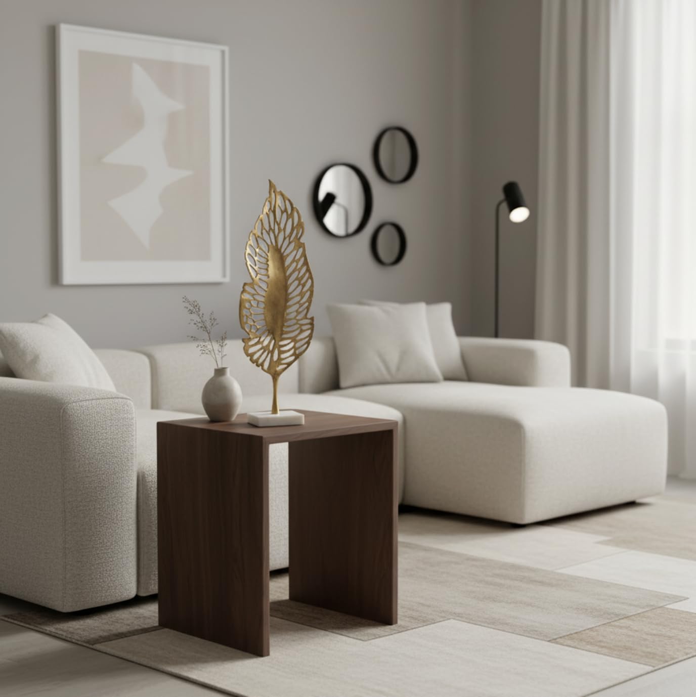 Modern Day Accents 3744 Primavera Tall Golden Leaf Sculpture, Gold Home Decor Accent with White Marble Base, Nature Decor, Unique Tabletop Decor for Living Room, Bedroom, Office, or Kitchen, 27.5" H