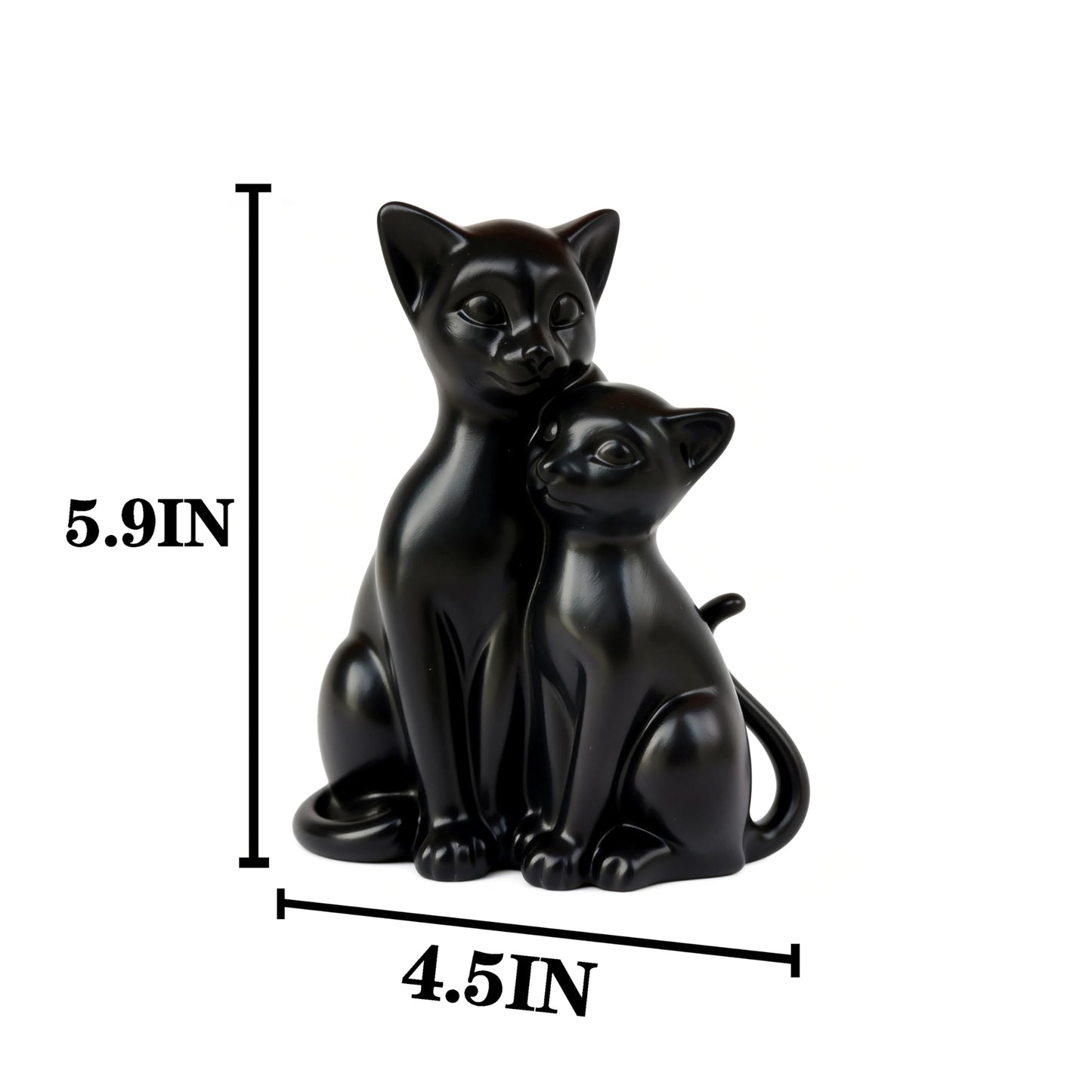 JOOMBE Black Cat Statue Animal Couple Figurine for Cat Lovers Gifts