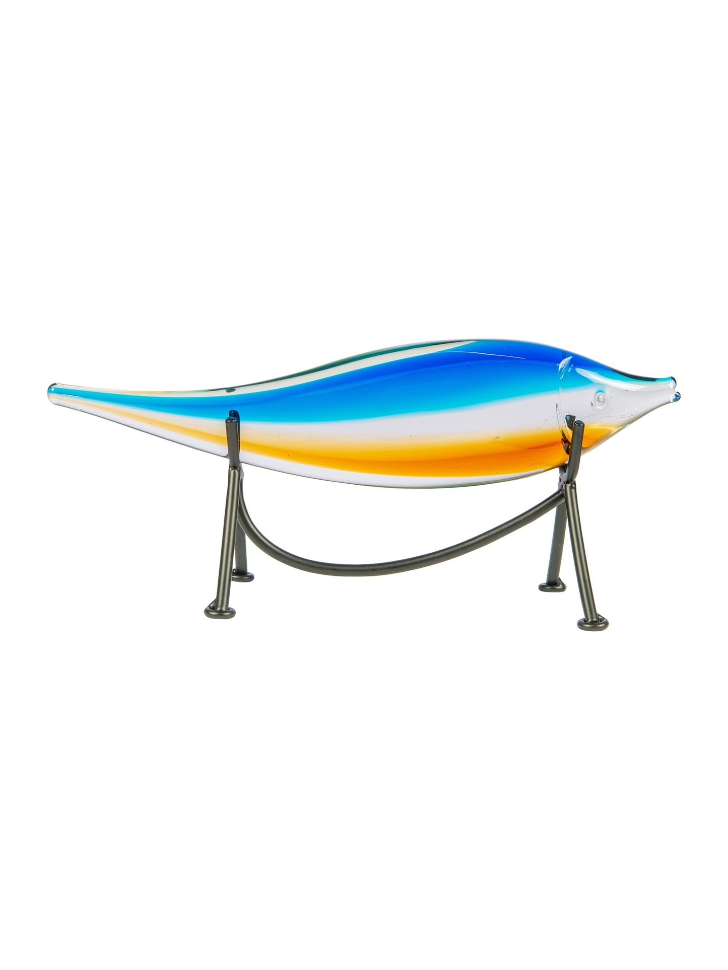 Dale Tiffany AS24127 Murano Style Garfish Handcrafted Art Glass Sculpture with Stand, Blue, 10-Inch Wide