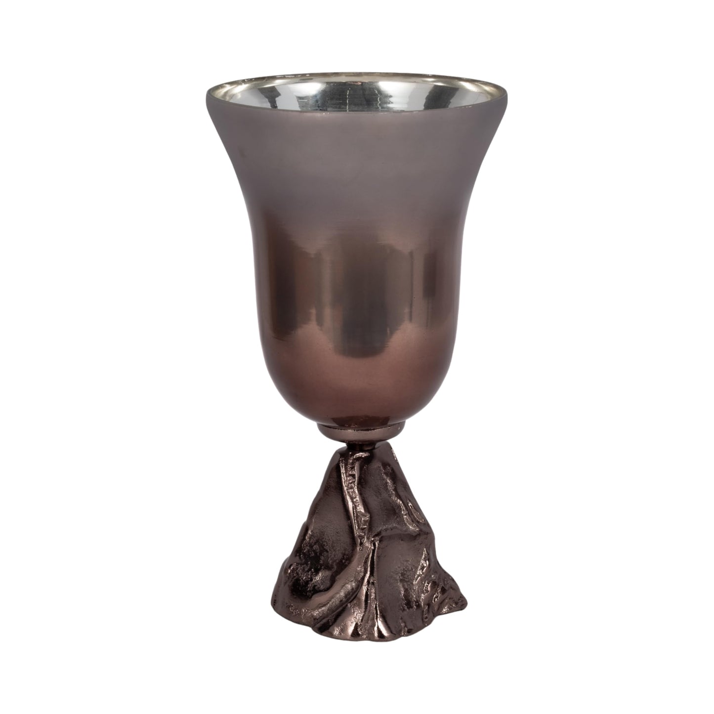 Sagebrook Home Glass Metallic Round 2Tone Chalice Vase
