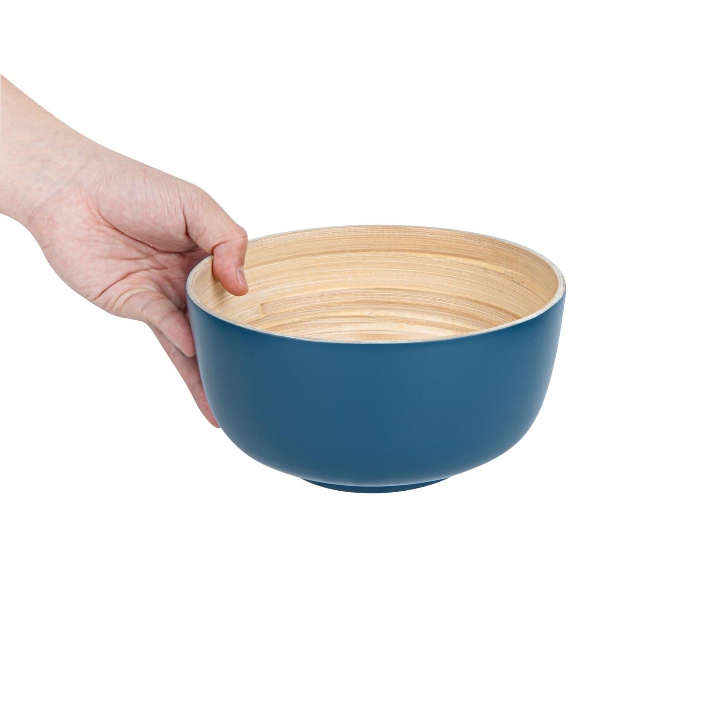 Restaurantware Bambuddha 15 oz Round Blue Spun Bamboo Small Salad Bowl - 7 3/4"" x 7 3/4"" x 4"" - 1 count box, RWB0630BL