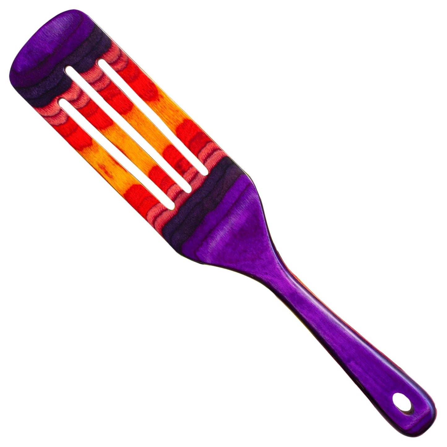 Baltique Waikiki 13 Inch Wooden Slotted Spurtle Spatula – Colorful Layered Birch Cooking Utensil for Stirring, Mixing & Serving