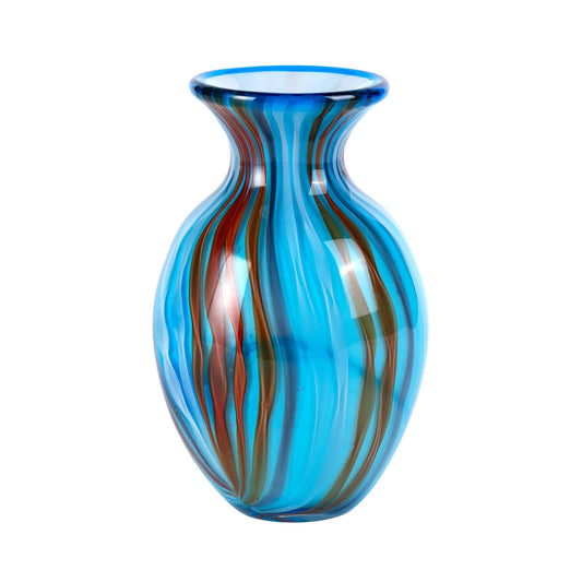 KAMMAK Colored Glass Vase, Beautiful Hand Blown Decorative Vase, Modern Art Vase for Flower Mantle Dining Table Centerpiece, Entryway Living Room Wedding Decoration (JG2013)