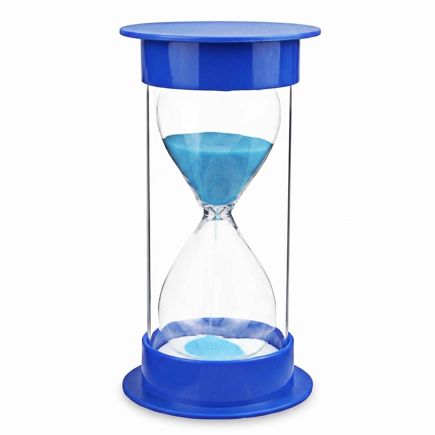 JIEHET 60 Minutes Hourglass Sand Timer, Dual Protection Hour Glass with Sand, Sand Timer for Kids Safety, Sand Clock Watch, Creative Gift, Living Room Office Decorative (Blue)