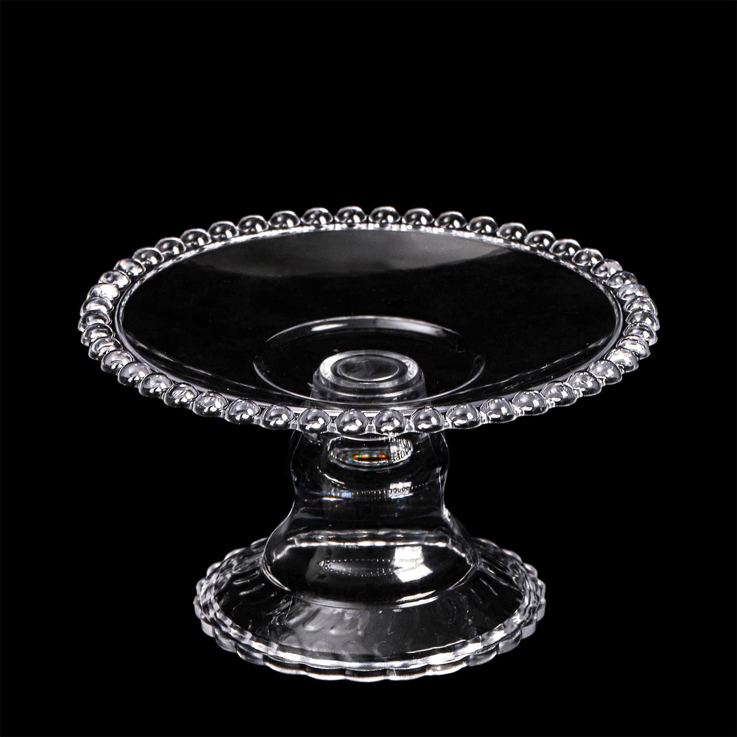 Hacaroa 24 Pcs Mini Cake Plate Stand, Plastic Single Cupcake Holder Serving Plate, Clear Small Dessert Display Stand Tray for Chocolate, Fruits, Baby Shower, Wedding, Birthday, Party