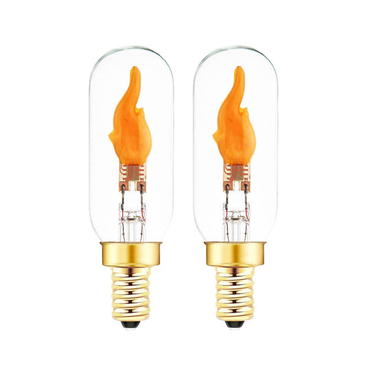 SHUWDKAR E12 Flickering Flame Bulb, Realistic Flame Effect LED Chandelier Candelabra Base, 2 Pack