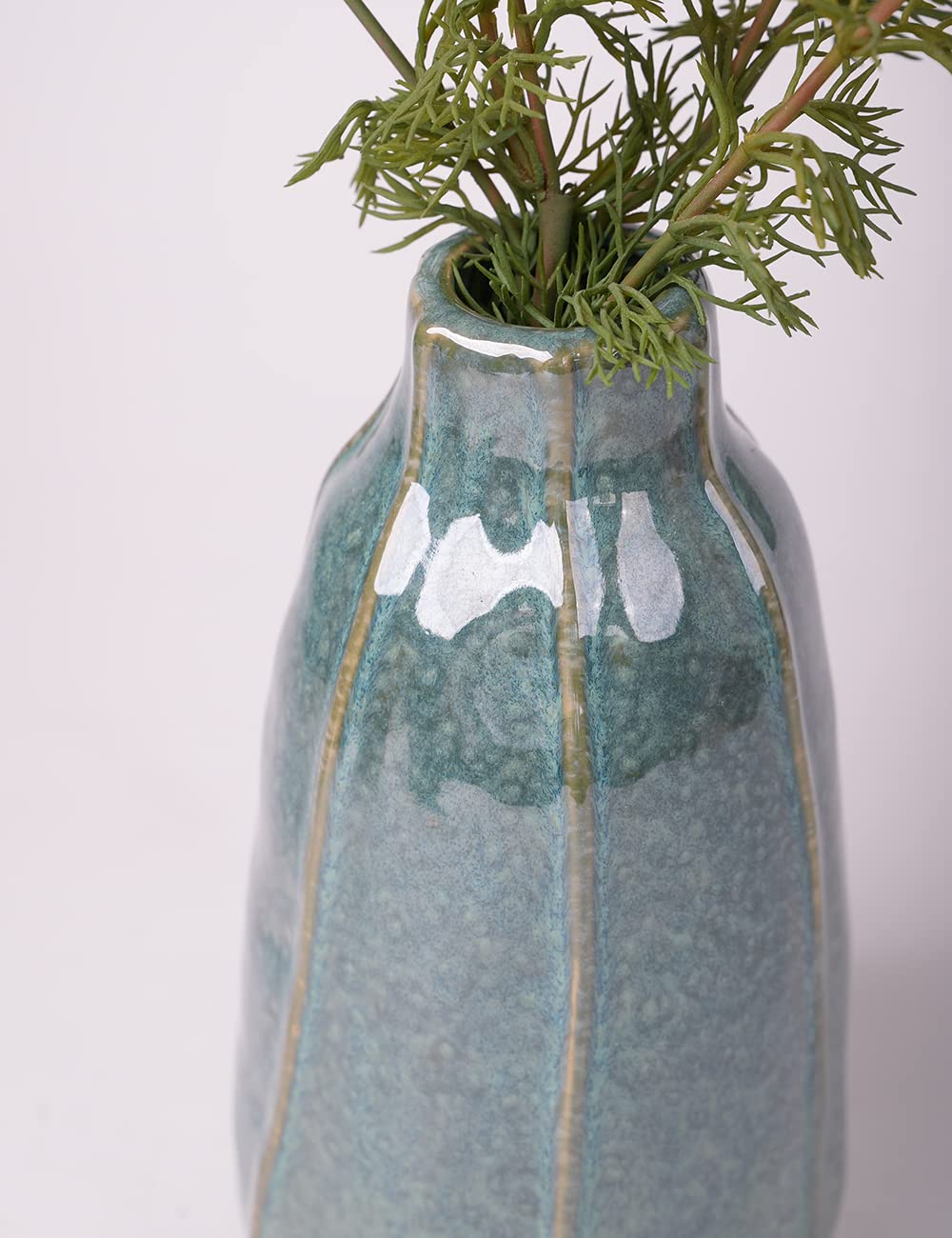 HAUCOZE Ceramic Flower Vase Decorative Sculpture Modern Home Decor Table Centerpiece Gift for Dining Living Room 8.3 Inch