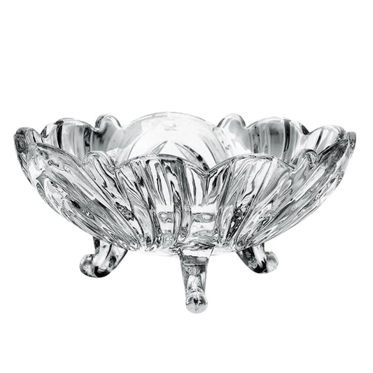 Cabilock Tripod Glass Fruit Plate Trifle Bowl Glass Food Decor Crystal Candy Dish Pasta Bowl Food Prep Transparent Salad Tray Transparent Serving Plate Fruit Tray for Home