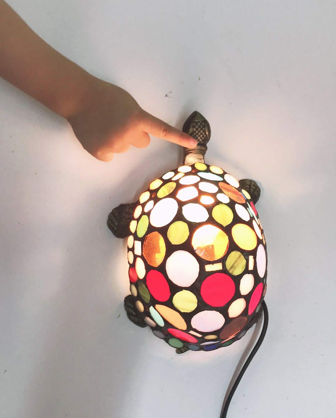 Stained Glass Animals Tortoise HMJ80011 Art Glass Children Room lamp Tiffany Glass Coffee Shop Small Lamps and Lanterns of Lamps and Lanterns