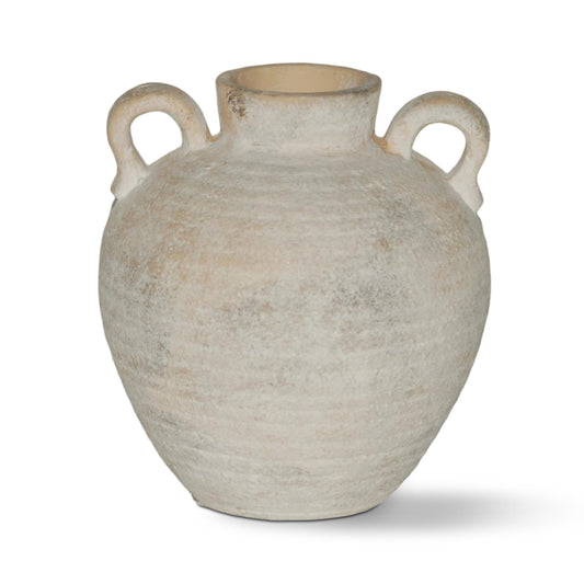 TBOHCRAFED Ceramic Flower Vase with Vintage Handles，Farmhouse Rustic, 6-inch vase