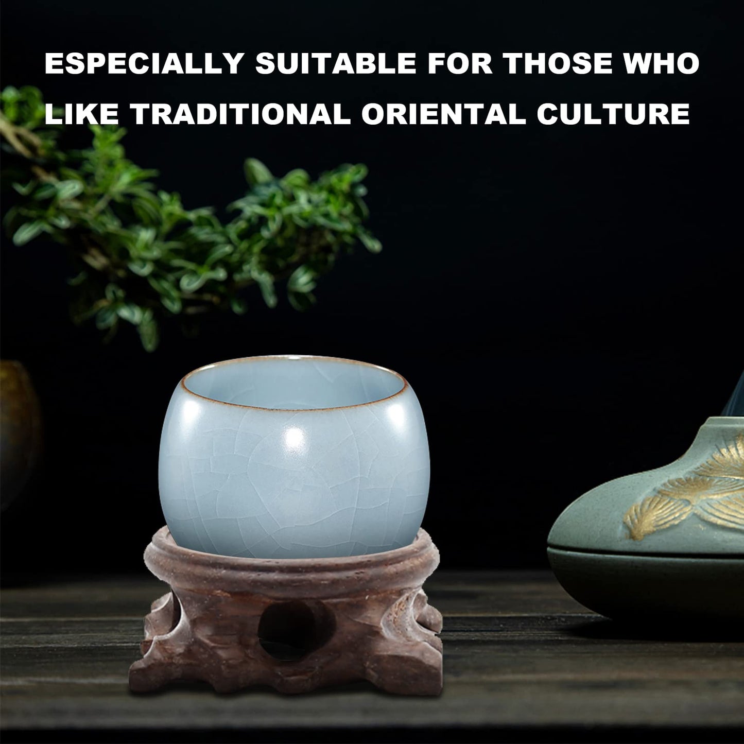 LIDSCURA 4PCS Wooden Stand for Crystal Sphere, Quartz Ball Orb Holder, Crystal Decorative Ball Display Pedestal Stands