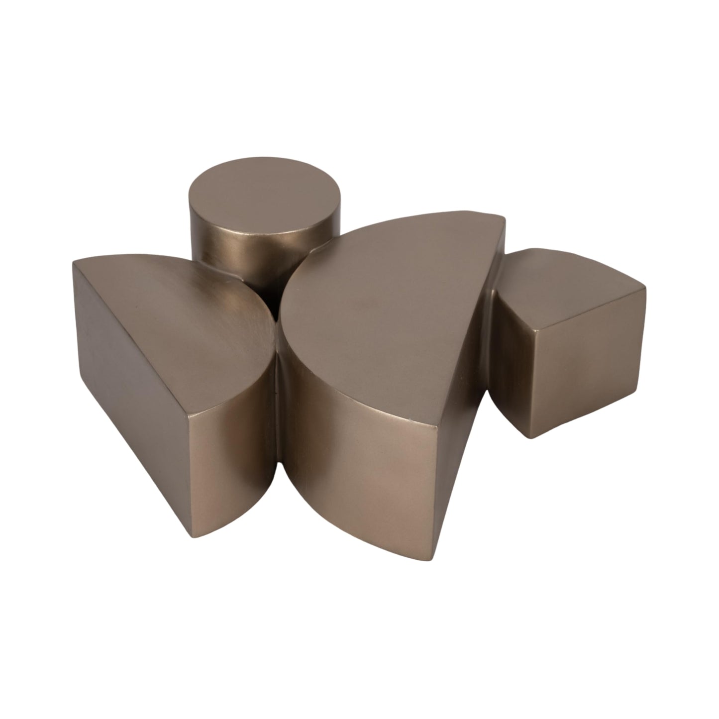 Sagebrook Home Champagne Stacked Shapes Sculpture, Polyresin
