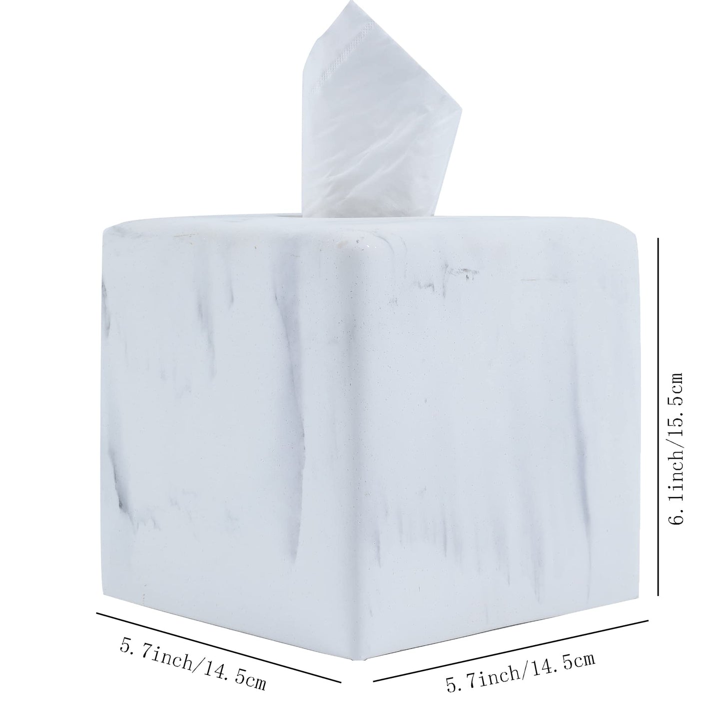 Hymmah Modern Square Tissue Box Cover Holder,Bathroom Accessories Decor Unique Design Tissue Box Cover for Bathroom Vanity Counter Tops Also Great for Bedrooms and Living Rooms