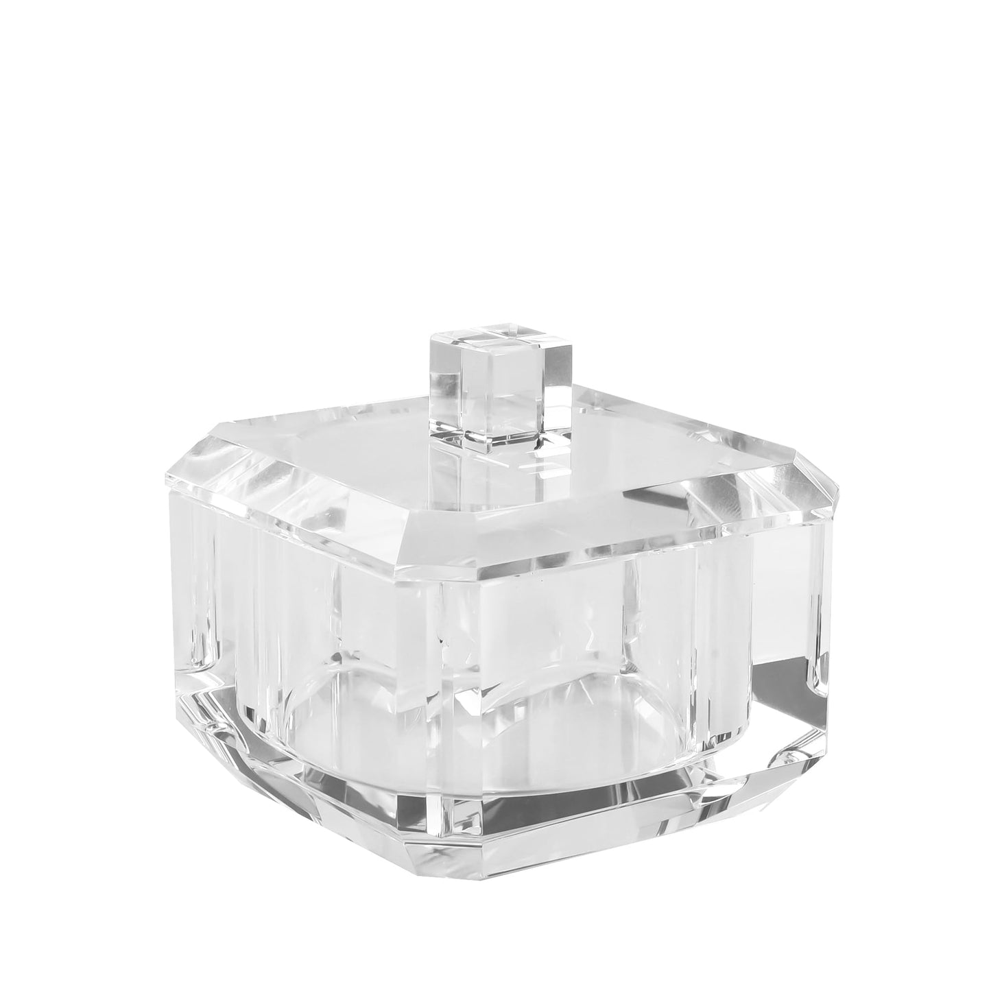 kitCom Crystal Candy Dish with Lid Hand-Cut Home Decorative Jewelry Box Candy Jar W 4" x H 3.5", Comes With Gifed Box