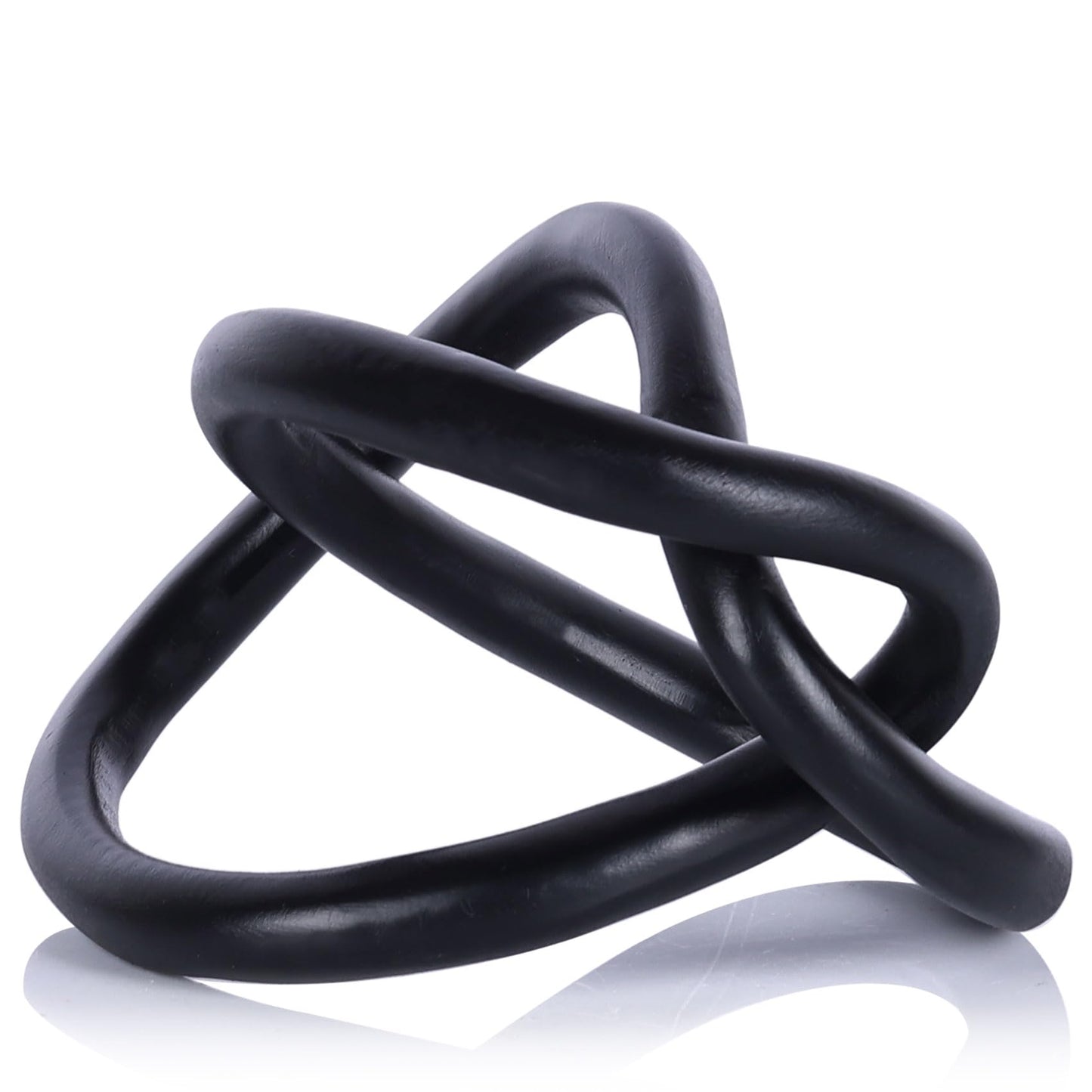 QIANLING Modern Gold Knot Sculpture for Home Decor - Abstract Geometric Art Decor for Living Room, Office, or Entryway (Black)