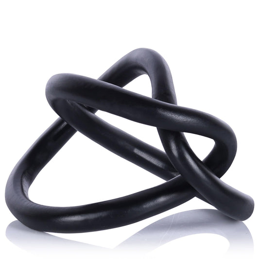 QIANLING Modern Gold Knot Sculpture for Home Decor - Abstract Geometric Art Decor for Living Room, Office, or Entryway (Black)