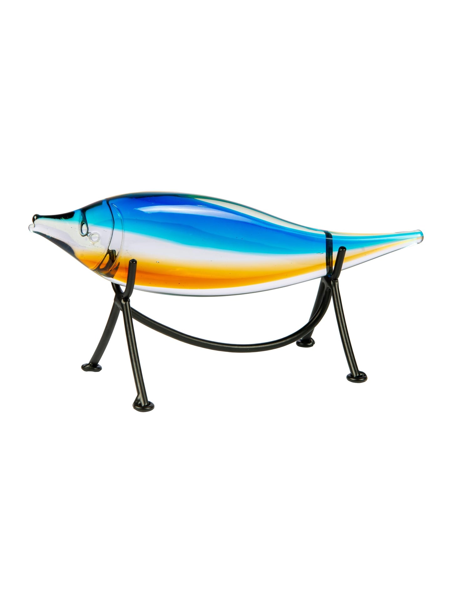 Dale Tiffany AS24127 Murano Style Garfish Handcrafted Art Glass Sculpture with Stand, Blue, 10-Inch Wide