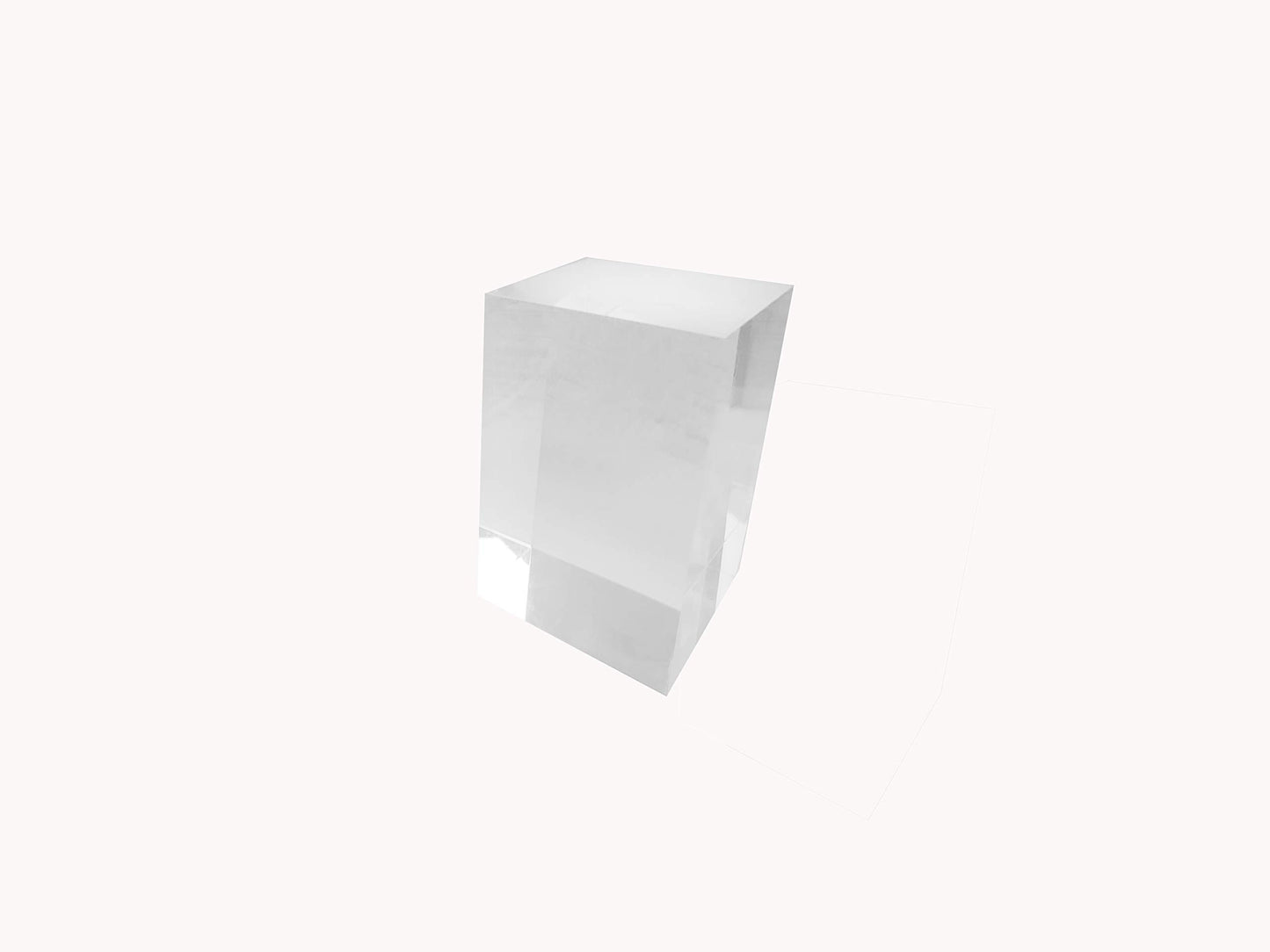 Missartist Clear Solid Acrylic Block ，Diamond Polished Acrylic Cube Display Stand ，Jewelry Ring Display Organizer (2" x 2" x 4")