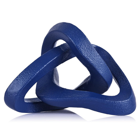 LCCCK Infinity Knot Sculpture Blue Knot Decor Object, Abstract Knick Knacks Coffee Table Modern Statue, Navy Blue Sculpture for Home Living Room Table Ornaments and TV Stand Bookshelf Decorative
