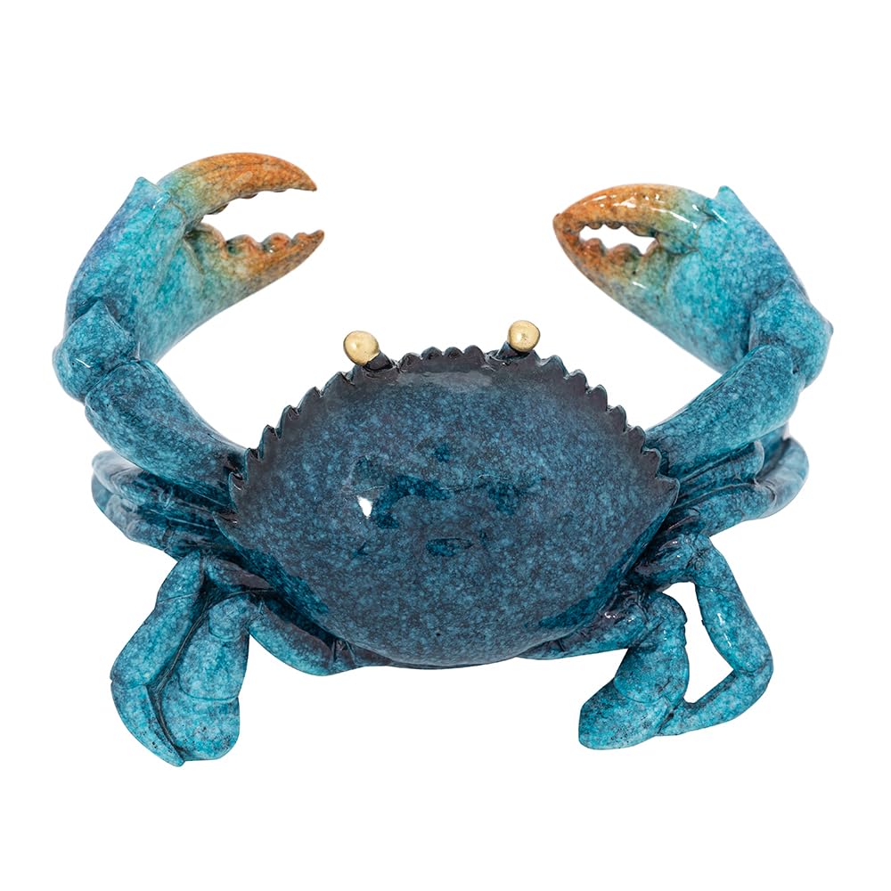 Crab Shaped Salt and Pepper Shaker Holder Set – Blue Decorative Figure for Kitchen, Dining Table, Nautical Accessories, and Coastal Décor