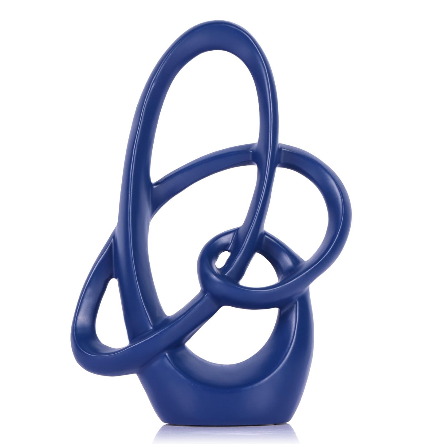 QIANLING Blue Knot Statue Decor - Modern Sculptures Home Decor, Resin Abstract Decor Art Accent,Blue Centerpieces for Living Room, Bedroom, Bathroom, Office, Shelf, Mantel - Wedding, Coffee Table