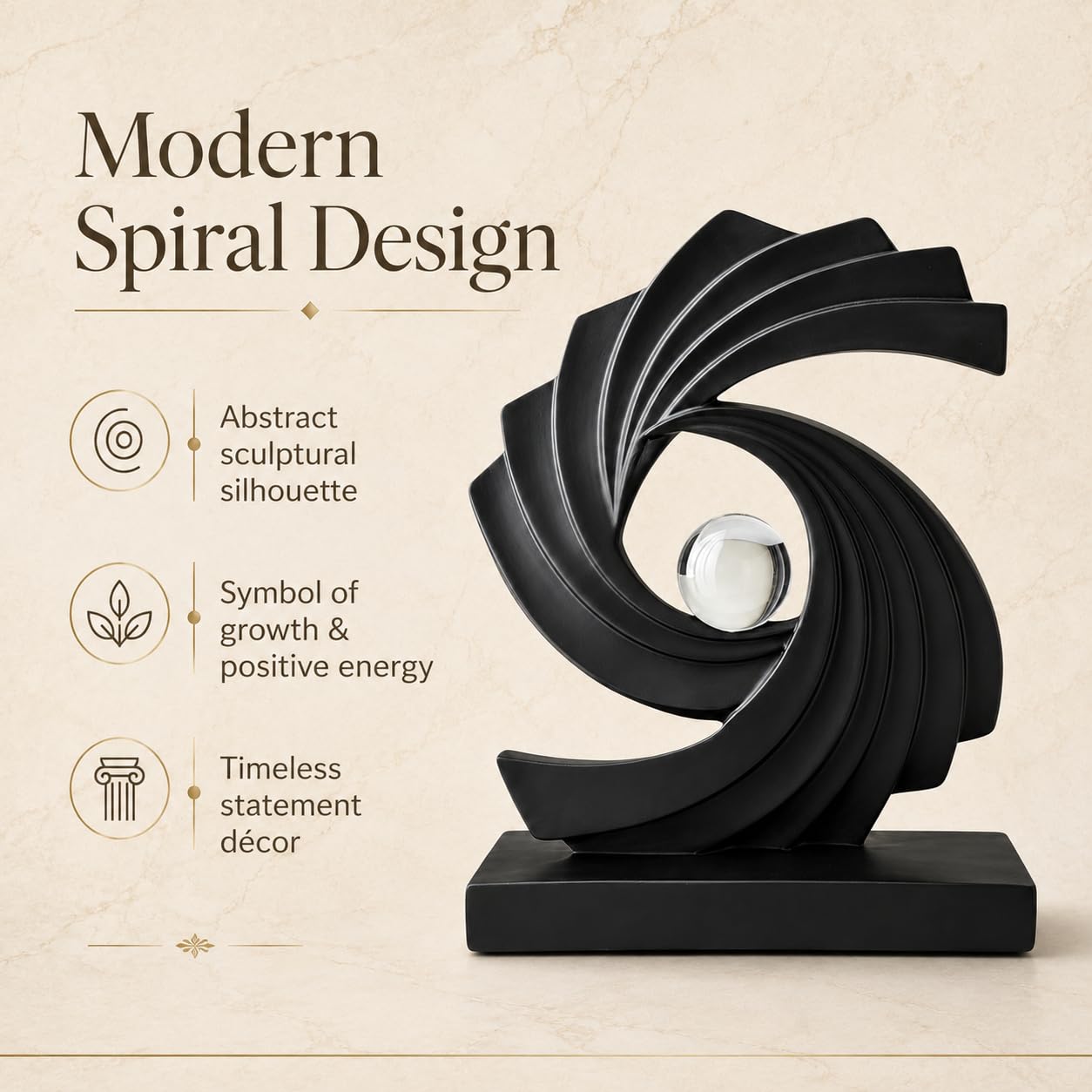 AWNR Blue Abstract Statue Accent Decor, Adornos para Sala Modernos Shelf Decor Aesthetic for Coffee Table, Modern Home, TV Stand, Men's Bedroom, Coffee Table, Console Table, Entryway (Black)