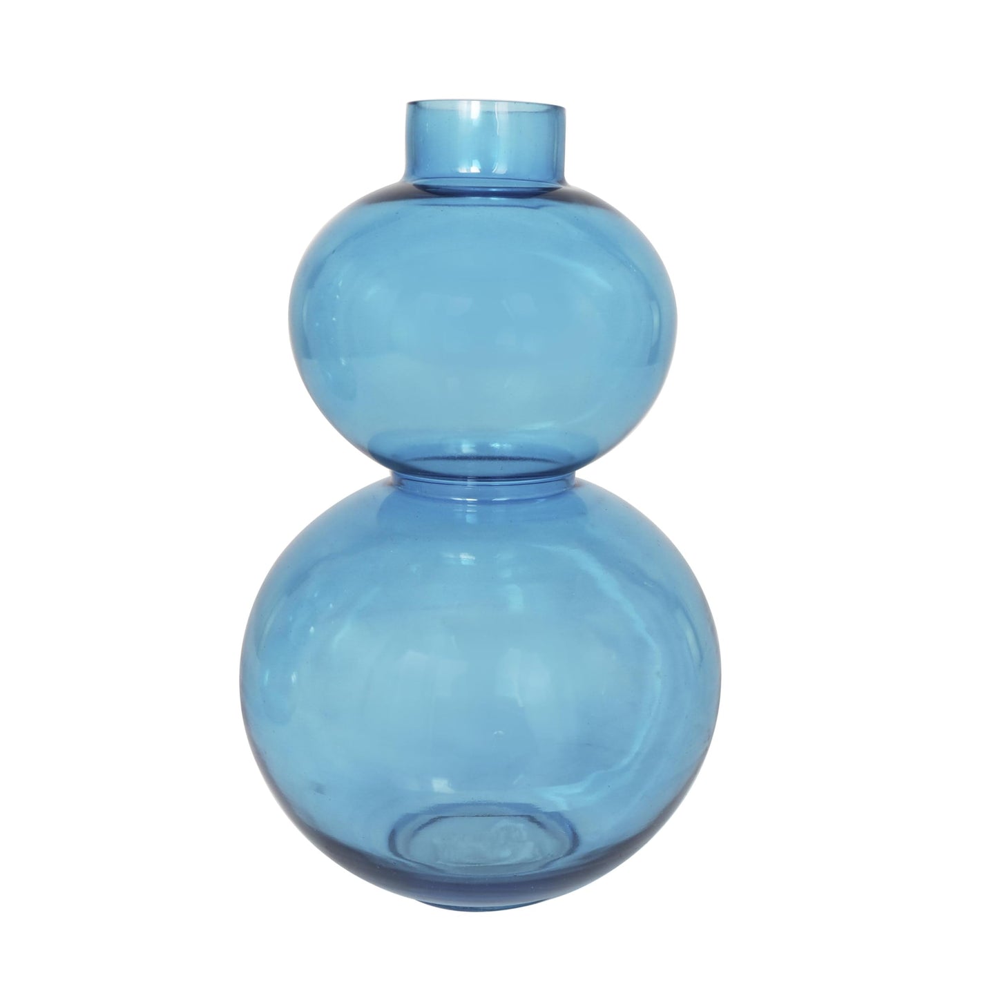 Deco 79 Glass Decorative Vase Bubble Centerpiece Vases with Various Sizes, Set of 2 Flower Vases for Home Decoration 14", 11" H, Blue