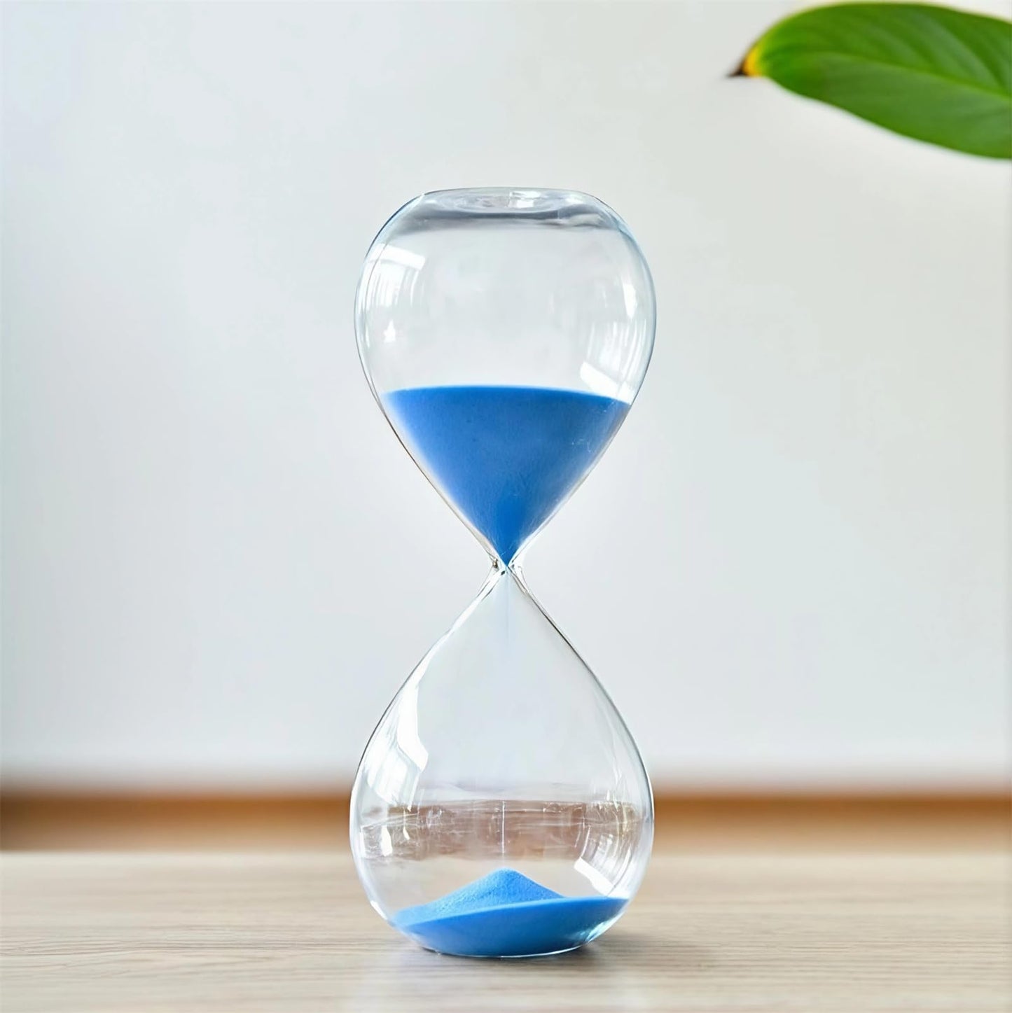 Falytemow Hourglass Sand Timer Glass Sand Timer Egg Hourglass for Kitchen Brushing Teeth School Teaching (Blue, 60 Minutes)