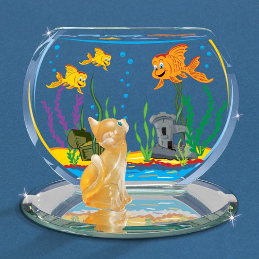 Glass Baron Cat & Fish Bowl